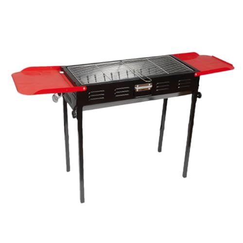 FashionCha Parrilla de Carbón Portátil con Mesa Auxiliar para Barbacoa, Ideal para Viajes Y Cocina en Casa.