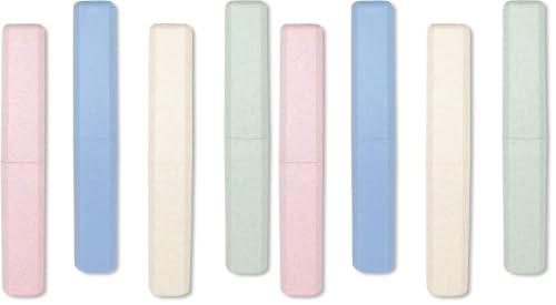 Image of Mulbozy 8 Packs Portable Travel Toothbrush Case, Breathable Plastic Toothbrush Holder for Home, Travel, Business, Camping, School