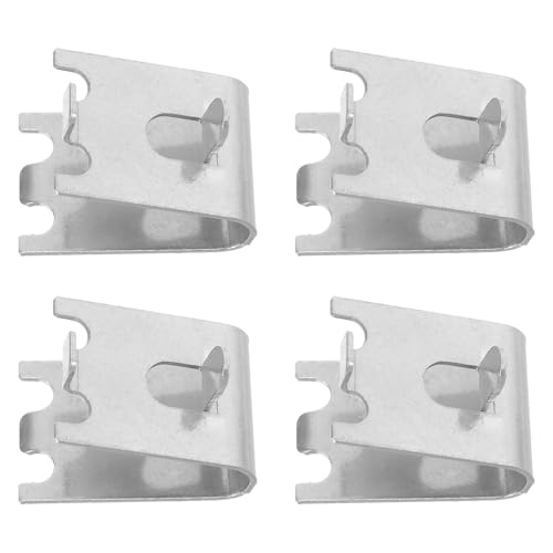 DECOMELODY 4 Piezas Ganchos Ajustables de Acero Inoxidable para Estantes de Nevera Clips Soporte para Baldas Escuadras Resistentes para Refrigerador Fácil Instalación y Durabilidad Prolongada