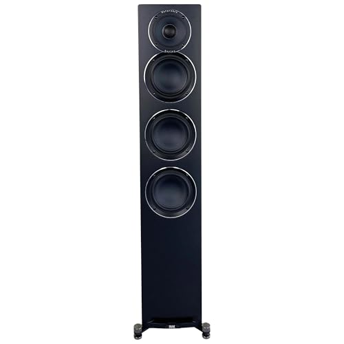ELAC Uni-Fi Reference 3-Way 5-1/4' Floor Standing Speaker, Oak or Walnut Tower Speakers for Home Theater and Stereo System, Black Baffle with Walnut Sides - Single Speaker