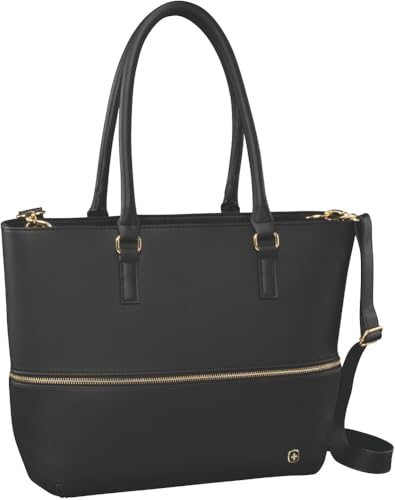 WENGER Eva Laptop-Tasche, Handtasche mit herausnehmbarer Laptophülle, Notebook 13 Zoll, Tablet 10 Zoll, 10 l, Damen Frauen, Büro Business Uni, Schwarz, 601077