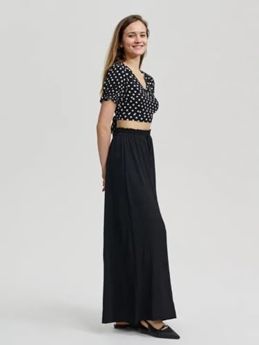 Image of KOTTY Women's Wide-Leg Trouser|Palazzo Pants|High Waist Flowy Trousers with Drawstring|Lightweight Casual & Travel Wear|Women Trousers Pants