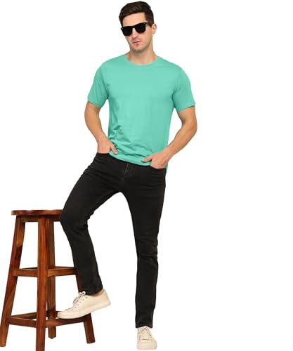 Image of Unisex Round Neck Plain T-Shirt | Combed Bio-Washed Ring Spun Cotton for Men & Women, Short Sleeves