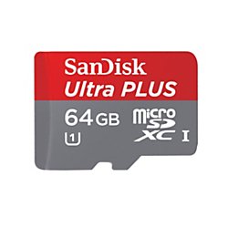 SanDisk Ultra Plus 64GB microSD Card, Mobile, Class 10