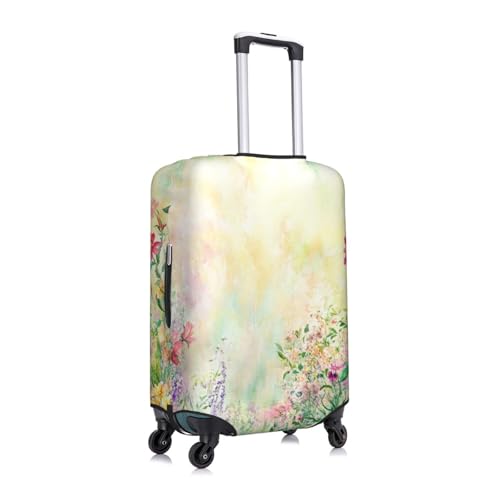 Watercolor Flower Travel Luggage Covers For Suitcase Elastic Suitcase Protector Anti-Scratch Spandex Baggage Covers Fits 18-32 Inch Luggage X-Large3