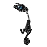 Yardwe Piercing Ombligo Acero Inoxidable Negro con Colgante Gato y Gemas de Imitación, Anillo Pequeño para Mujer, Joyas Corporales Elegantes para Uso Casual y Formal