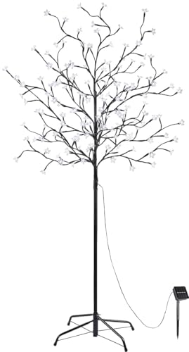 Lunartec Lichterbaum: Solar-LED-Deko-Kirschbaum mit 152 beleuchteten Blüten 150 cm IP44 (LED Deko Baum Baum außen Kirschblütenbaum)
