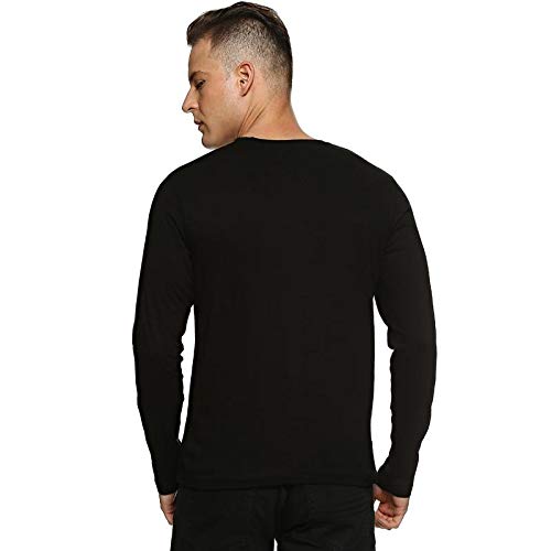 Image of CAHOOT Self Design Men Round or Crew Brown Black T-Shir