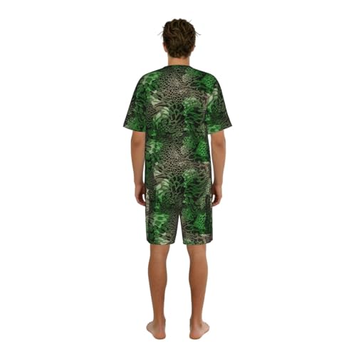 Pijama transpirable de serpiente verde para hombre con bolsillos cómodos 2