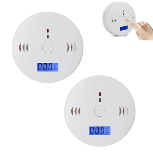 一酸化炭素チェッカー キャンプ用警報器 85dB 大音量 デジタル画面表示 CO センサー高感度感知 LED ライト付き 壁掛け式 車中泊・自宅・暖炉・冷房用 CO 中毒防止 防災グッズ (2個)