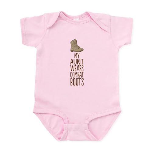 Cafepress 1492038015E5D43 My Aunt Wears Combat Boots Body Suit Infant Bodysuit Baby Romper Petal Pink cover