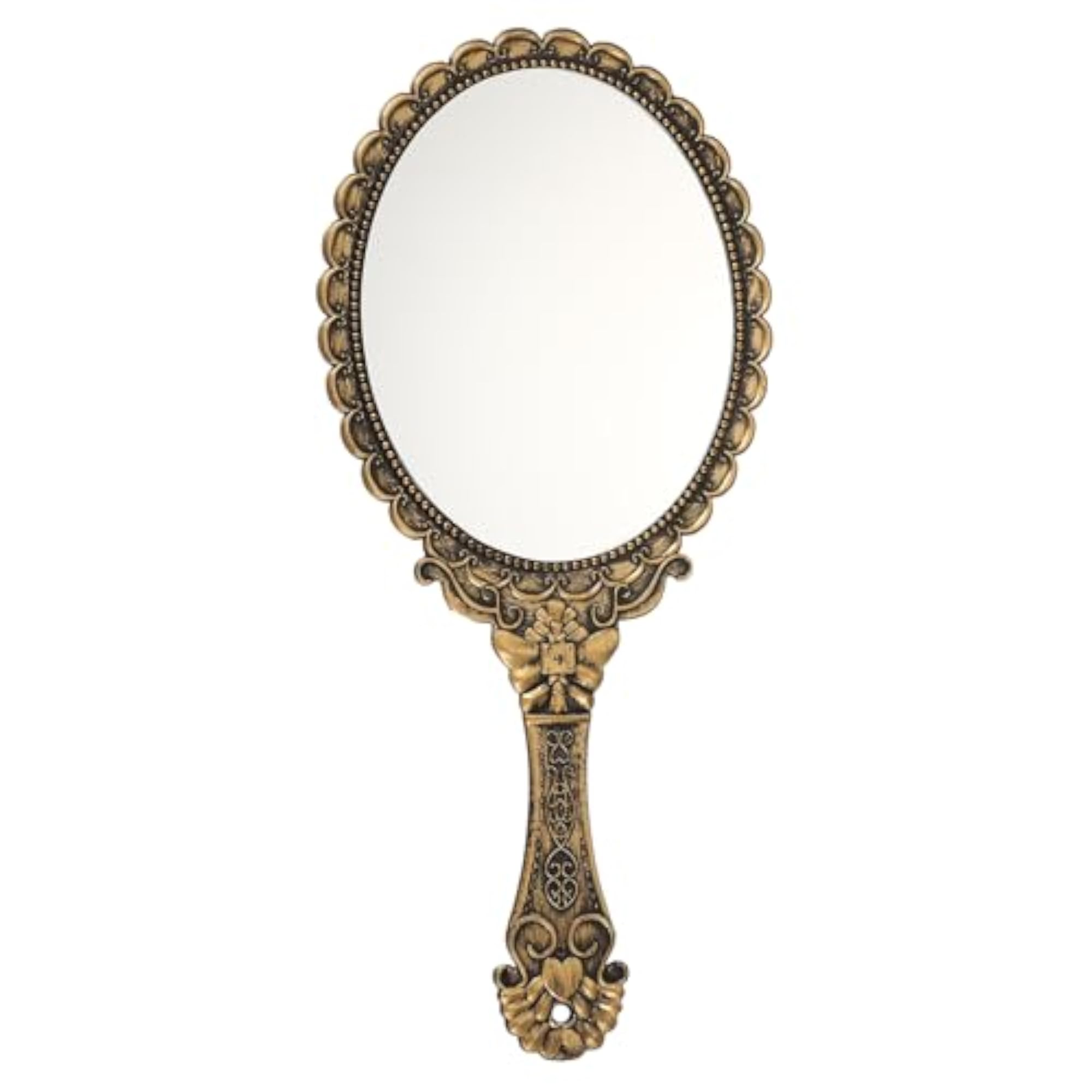 Vintage Hand Held Mirror with Embossed Design