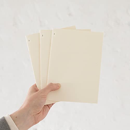 Image of DESIGNPHIL Midori 15305006 Notebook, MD Notebook, Light, A5, Square Ruled, Set of 3, A