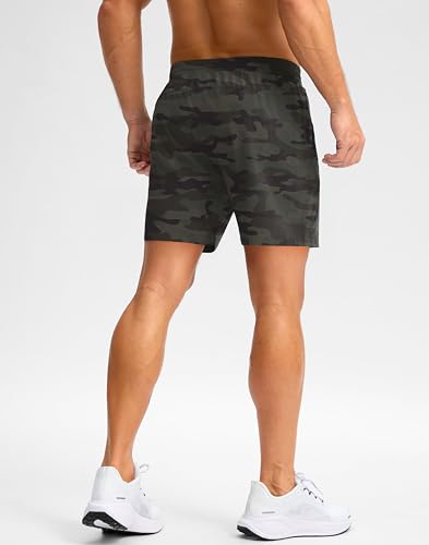 Image of Pudolla Men's Running Gym Shorts with Zipper Pockets 5 inch /7 inch / Lightweight Quick Dry Running Workout Athletic Short