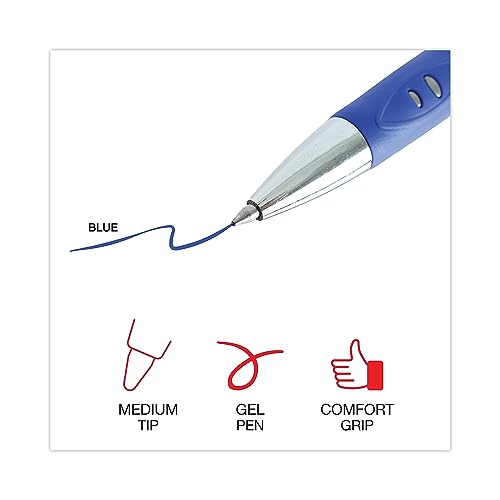 Bolígrafo retráctil Universal One gel azul mediano docena miniatura 5