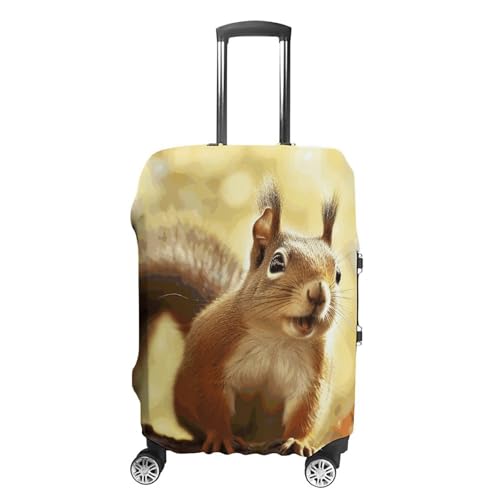 Anti-Scratch Luggage Cover Funny Squirrel Printed Luggage Case Protector Washable Suitcase Covers Elastic Suitcase Protector for Size M (22-24 inches) Luggage