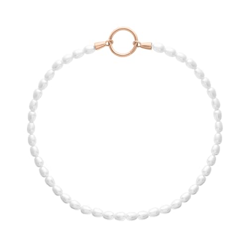 Tobillera Tamaris de acero dorado con perlas de cristal ajustables 2