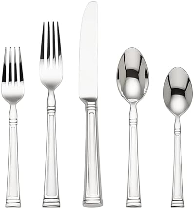 Lenox Silverware Set, Esquire 65-Piece Flatware Set, Service For 12...