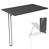 Mesa Plegable de Pared con Pata de Mesa Tablero de Escritorio 80x50 cm en Antracita Mesa de Comedor Plegable Mesa de Cocina para Montar en la Pared Mesa Plegable de Pared