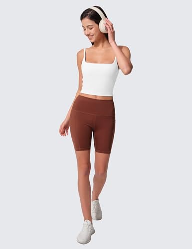 Image of Womens Scoop Neck Longline Sports Bra U Back Adjustable Strap Double Lined Workout Crop Tank Top with Built in Pads