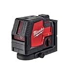 Milwaukee M12 CLLP-301C Green Cross Line Laser with Lotfunktion, 10 Hour Run Time, High Intensity, 36m Working Range, Fits all Milwaukee Lasers
