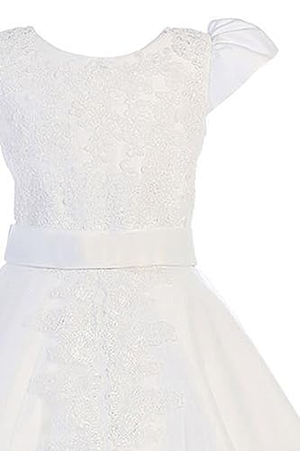 Pink Princess First Communion Dress for Girls - White 1st Holy Communion Dresses - Primera Comunion LDS Baptism Vestidos3