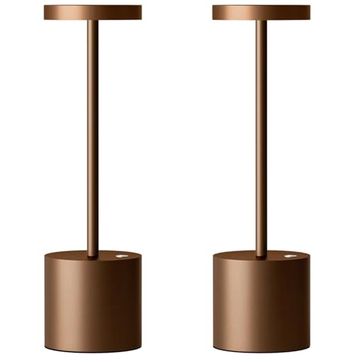 SAKRINGT 2 Pack Cordless Table Lamp Rechargeable,5000mAh Battery Powered Table Light, Dimming Portable LED Desk Lamp for Restaurant/Outdoor
