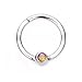16G Opal Centered Stainless Steel Hinged Segment Ring for Septum, Nostril, Lip, and Ear Piercings - Available in Multiple Colors and Sizes (5/16" - Pink)