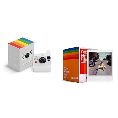 Polaroid - Now+ Gen3 - Sofortbildkamera mit Bluetooth-Verbindung, Polaroid Format 8 (40 Filme), White