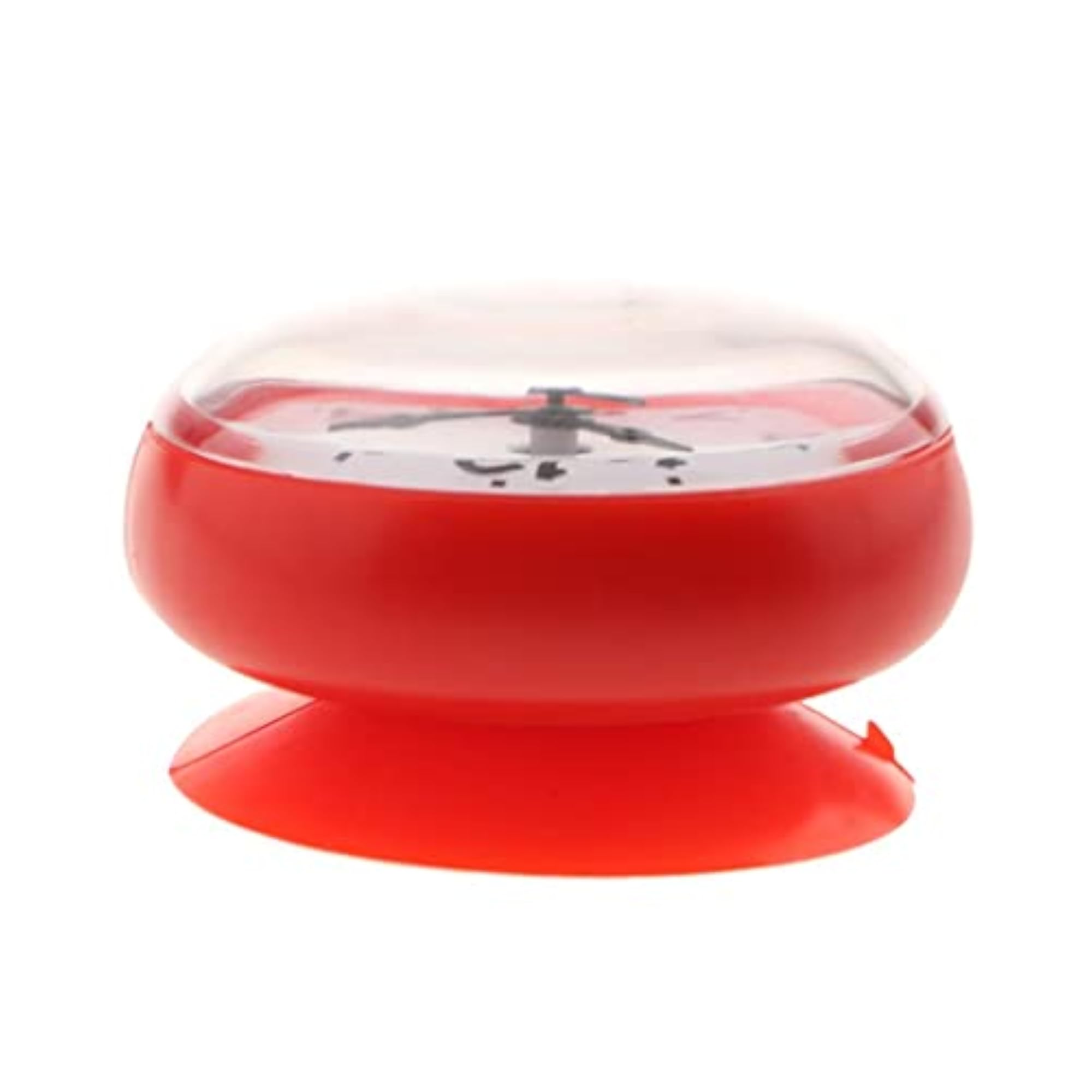 Silicone Waterproof Suction Cup Clock, Red