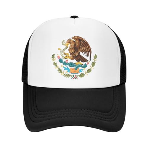 Coat of arms of Mexico Trucker Hat Snapback Mesh Baseball Cap Unisex2