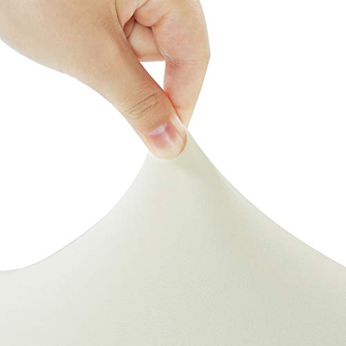 Image of Peomeise 6FT Spandex Table Cover Rectangular Stretch Spandex Tablecloth (Ivory,6FT)