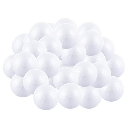 ASelected 40PCS Polystyrene balls 6CM Polystyrene Balls White Craft Balls Christmas Foam Balls Solid Sphere Foam Balls Modeling Round Balls for DIY Arts Projects Wedding Decorations
