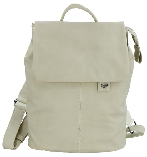 JENNIFER JONES - Damen Rucksack großer modischer Daypack casual gepolstert Backpack mit Tabletfach (Beige-Stone)