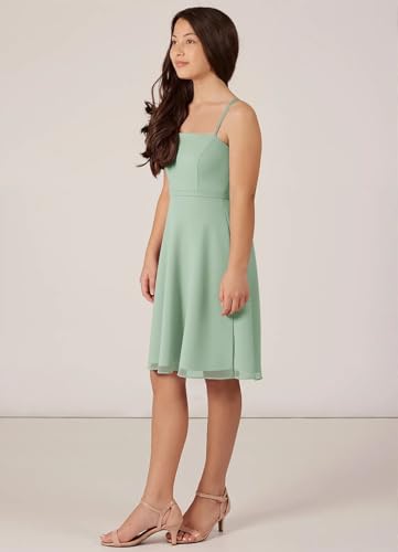 2025 Mini Junior Bridesmaid Flower Girl Chiffon Dresses A-Line Cut with Spaghetti Straps for Weddings3