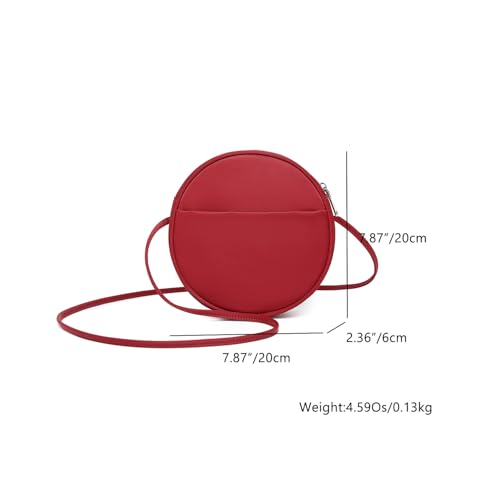 Image of Circle Crossbody Bag for Women NYLON Circle Purse with Zipper Adjustable Knot Shoulder Straps