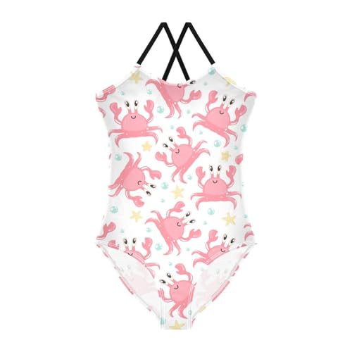 Image of Girls one Piece Swimsuit Summer UPF 50+ Quick Dry Beach Bathing Suit with Straps Swimwear 3-10 Years
