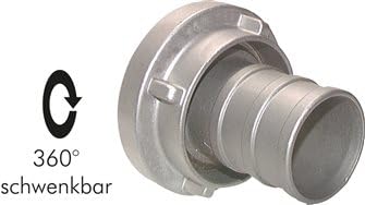 Storz Coupling 25 mm Hose 52 °C, Aluminium (Forged) Material: Aluminium (Forged), Silver, Klein - Image 2