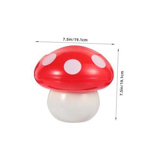 Ipetboom Basurero pequeño forma hongo con tapa rojo miniatura 2