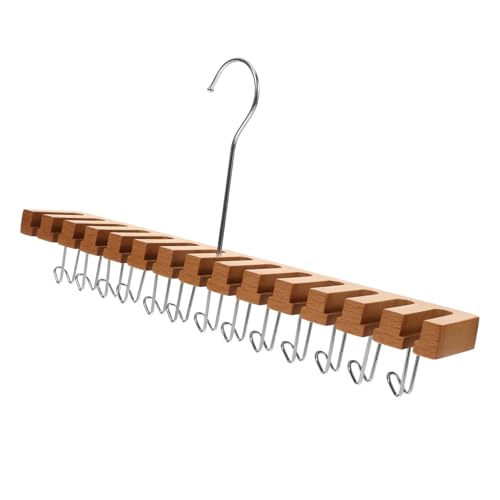 OKUMEYR Wooden Belt Hanger and Organizer Wall-Mounted Slot Rotating Design for Belts Ties and Accessories Compact Storage for Closet Organization