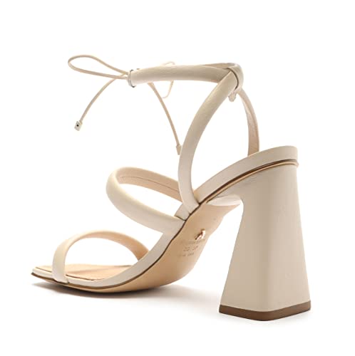 Arezzo Women's Lenny High Block Heels Sandal, Off White, Size 9.5 #TOP3