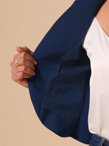Image of Allegra K Short Sleeve Blazers for Women's Business Casual Open Front Work Cropped Shrug Jacket