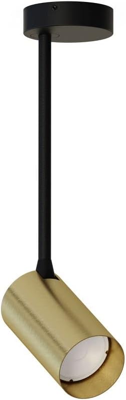 Licht-Erlebnisse Plafondlamp spot MONO interieur van metaal in zwart messing draaibaar GU10 H: 31cm modern EU product voor hal keuken kantoor spotlight plafond plafondlamp