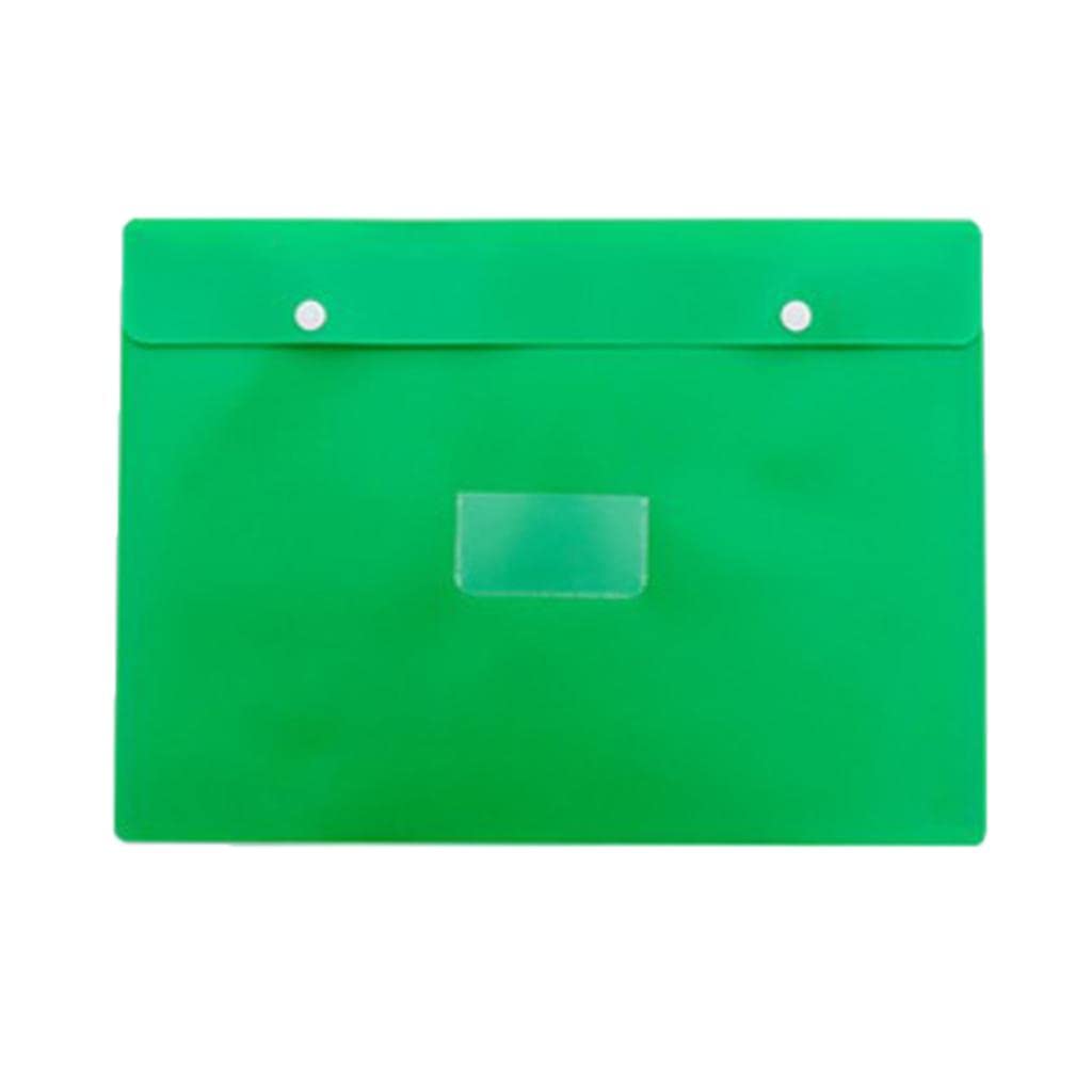 LOOM TREE® Simple Button Pack Office Learning Folder Waterproof Pack Pack Pack Lime Green | 1 Piece Of Poly File Folder