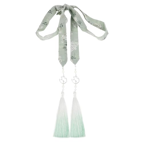 Healeved Accesorios para el Cabello Hanfu Cuerda de Pelo de Borla Cintas para el Cabello con borlas Cintas para el Cabello de Cosplay Adornos Tradicionales para el Cabello Tela Light Green