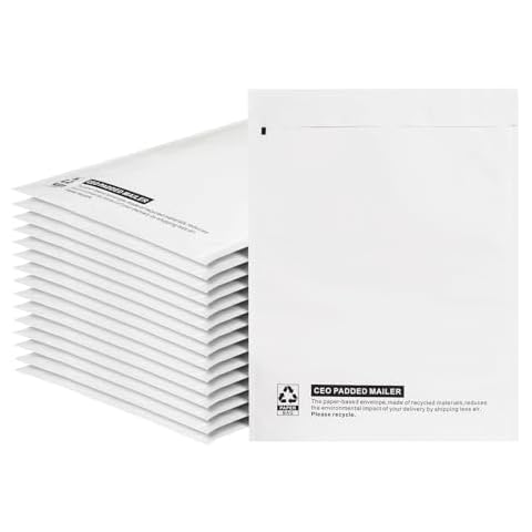 Curbside Recyclable Padded Mailer Envelopes (White, 18"x14" -25 Pack) Cover