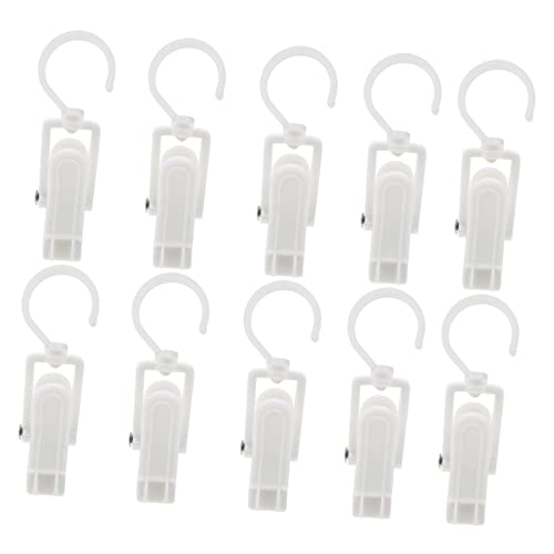 SOLUSTRE 10Pcs Rotatable Plastic Curtain Clips Hanging Hooks for Curtains Flexible Coat Clips for Home Hotel Use Elegant Design for Living Rooms Bedrooms