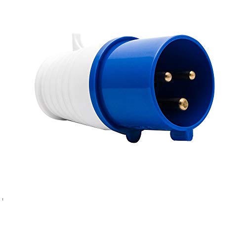 16A 240V Blu Industriale Sito Spina, 3 Pin Maschio Muro Fix Ingresso, IP44 - Foto 2