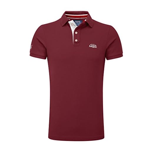 M.Conte Camisa Polo para Hombre Manga Corta de piqué algodón M L XL XXL XXXL Romano (L, Rojo Purpura)