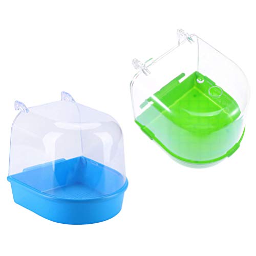 Image of GANAZONO Bird Bathtub Hanging Bath Box for Small Pet Birds Parakeets Lovebirds Cage Accessory Bird Bath Deep Bowl for Health and Cooling